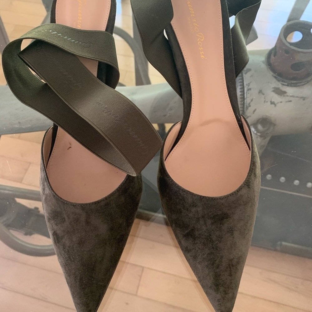 Gianvito Rossi Pumps Rhia Camoscio Dark Olive 40
